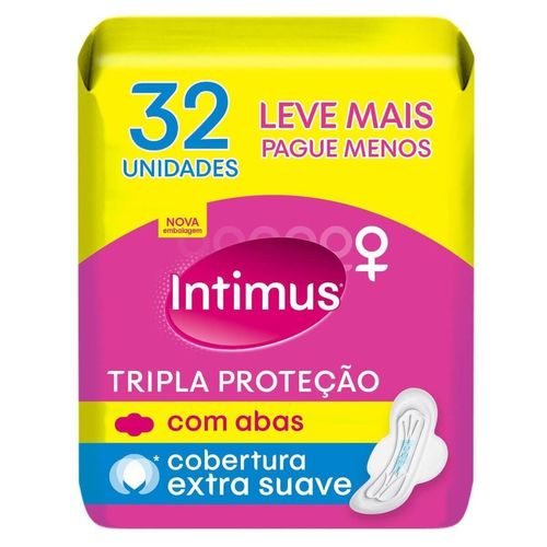 Absorvente Intimus Tripla Proteção Cobertura Suave com Abas 32 Unidades