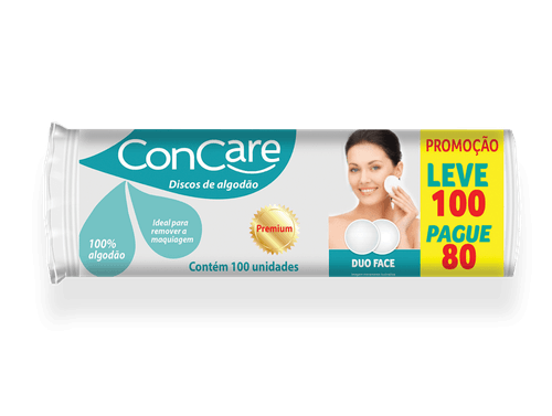 Algodão Concare Discos Faciais Leve 100 Pague 80 Unidades