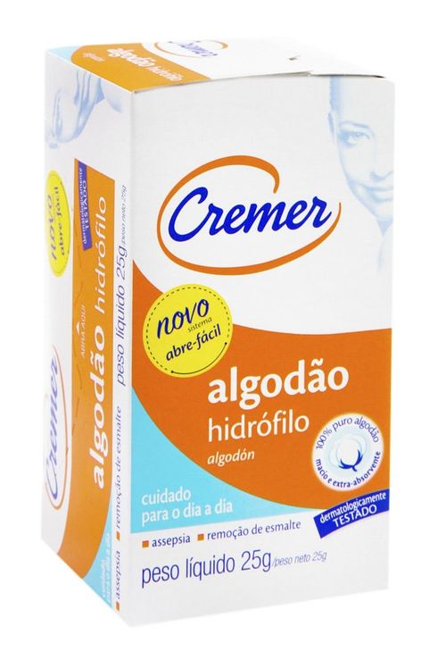 Algodão Cremer Hidrófilo Caixa 25g