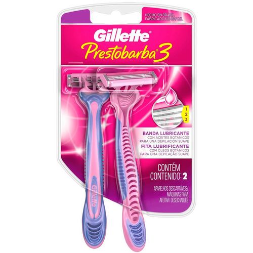 Aparelho para Depilar Gillette Prestobarba 3 Feminino 2 Unidades