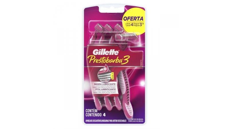 Aparelho-para-Depilar-Gillette-Prestobarba-3-Feminino-Leve-4-Pague-3-Unidades