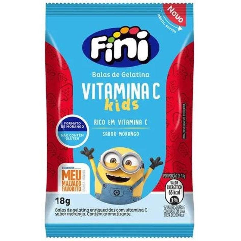 Bala-de-Gelatina-Fini-Vitamina-C-Kids-Morango-Pacote-18g