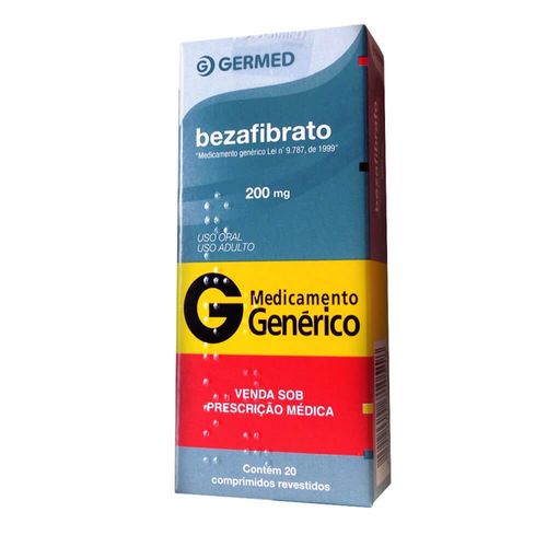Bezafibrato 200mg Germed Genérico Caixa 20 Comprimidos Revestidos