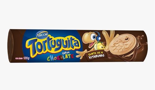 Biscoito Tortuguita Recheado Sabor Chocolate 120g