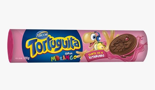 Biscoito Tortuguita Recheado Sabor Morango 120g