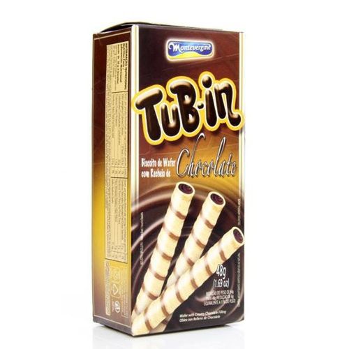 Biscoito Wafer Tub-in Recheio Sabor Chocolate 48g