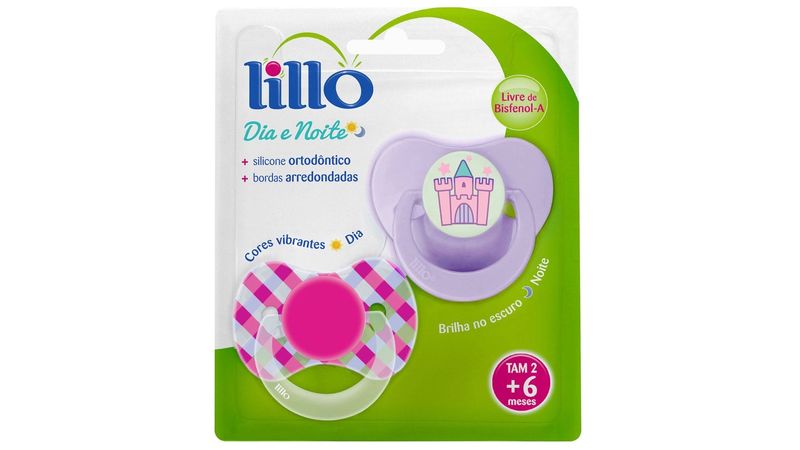 Chupeta-Lillo-Dia-e-Noite-Rosa-N2--6-Meses-2-Unidades-Ref-604350