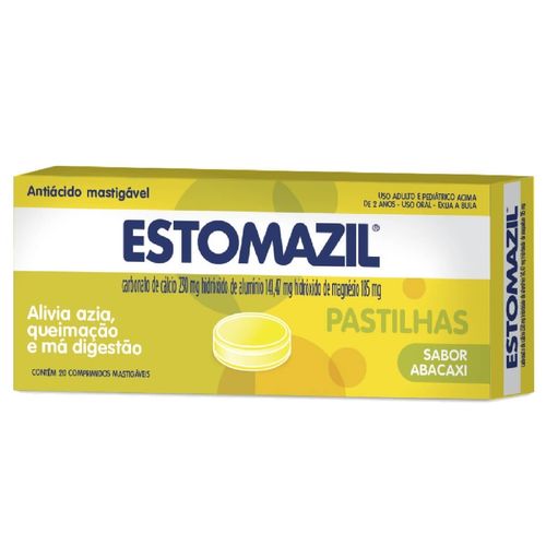 Estomazil Caixa 20 Comprimidos Mastigáveis Sabor Abacaxi