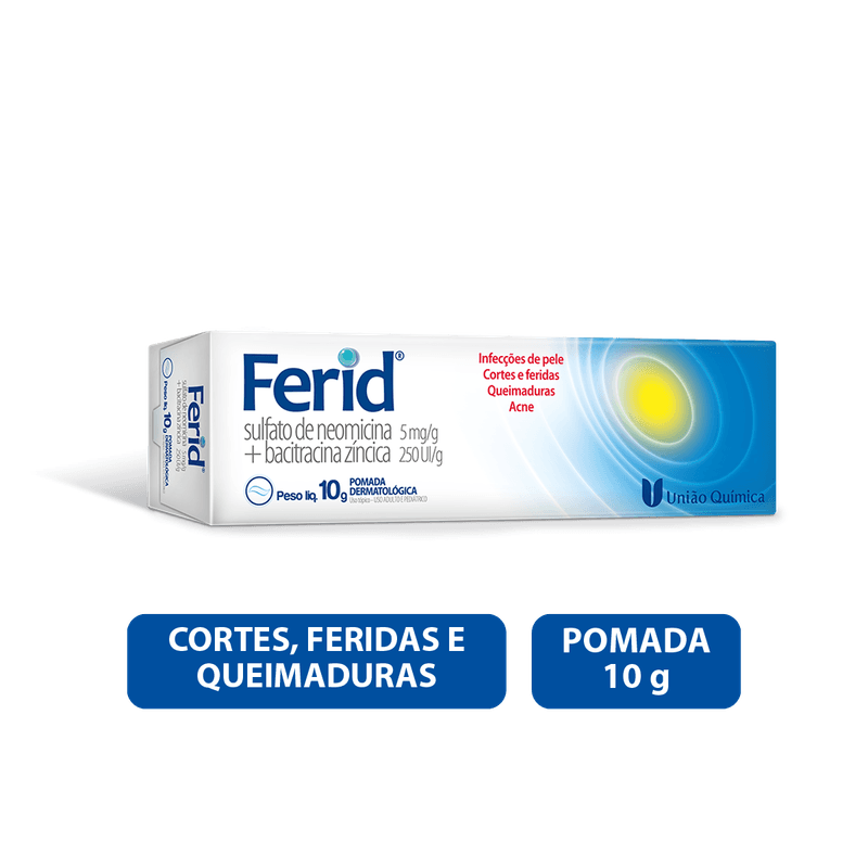 Ferid Pomada Dermatológica Bisnaga 10g - Farma Conde