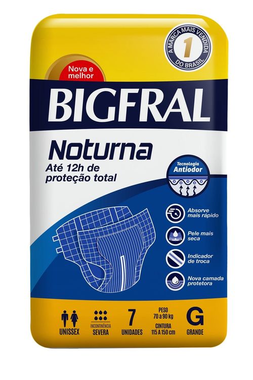 Fralda Geriátrica Bigfral Noturna G 7 Unidades