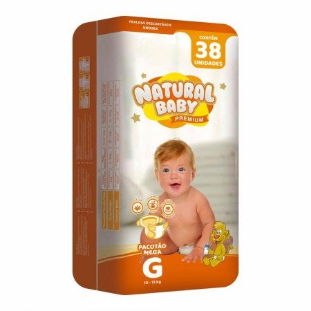 Fralda Natural Baby Premium Mega G 38 Unidades