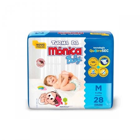 Fralda Turma da Mônica Baby M 28 Unidades