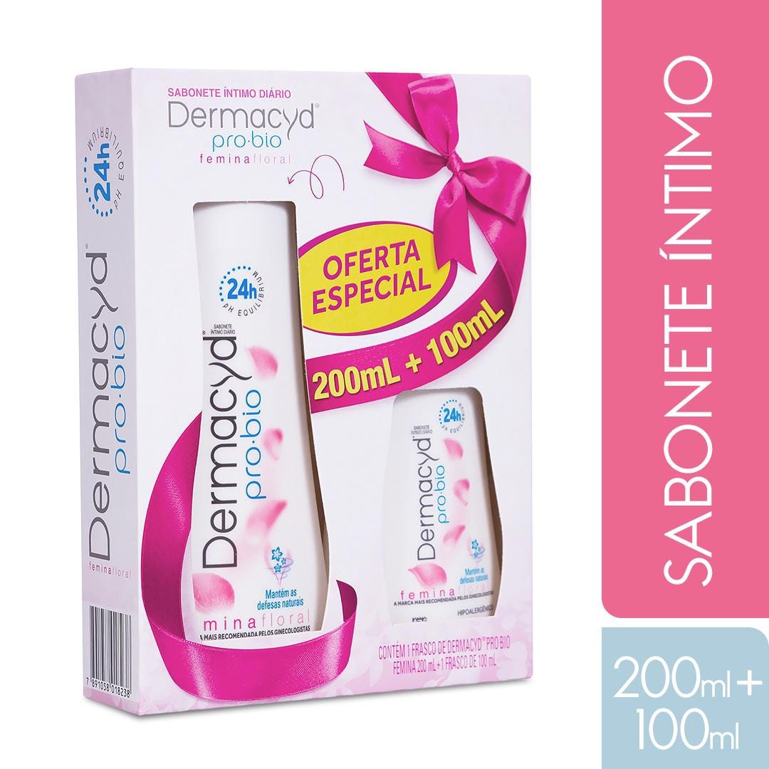 Kit Sabonete Íntimo Dermacyd Femina 200ml + 100ml - Farma Conde