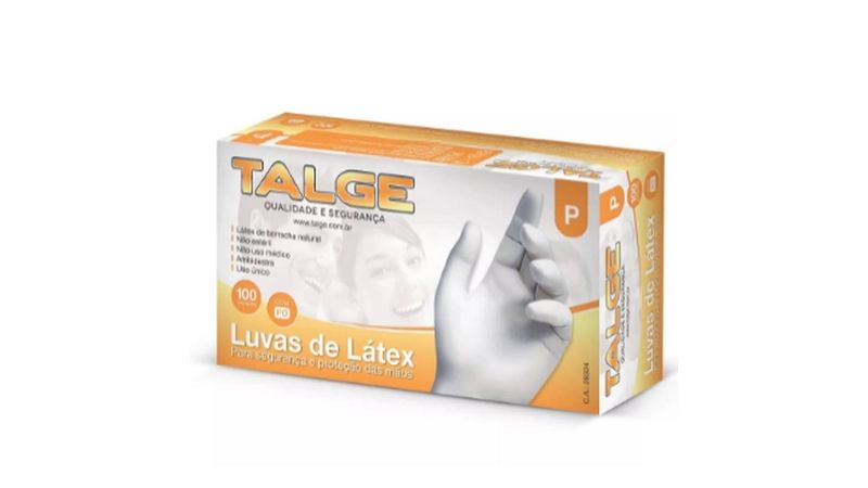 Luva-Latex-Talge-P-com-Po-Caixa-100-Unidades