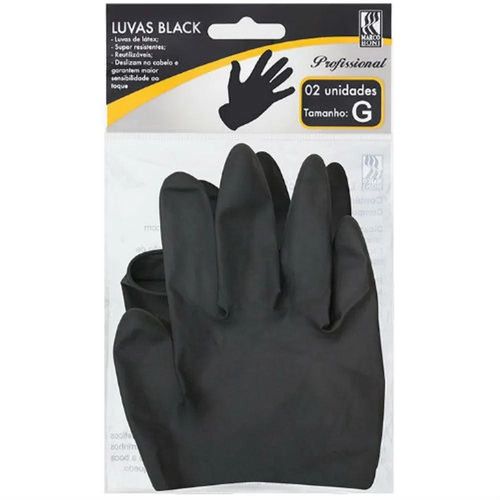 Luva Marco Boni Latex Black Tamanho G 2 unidades