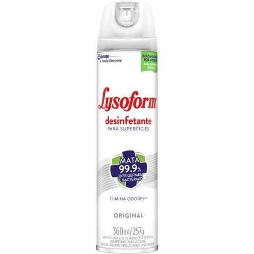 Lysoform Desinfetante e Antibactericida Original Spray Aerossol 360ml