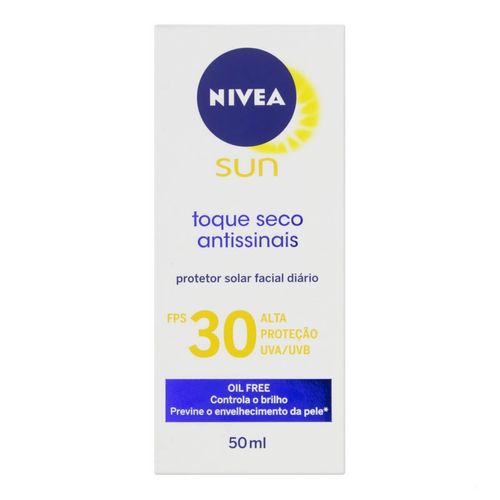 Protetor Solar Facial Nivea Sun FPS30 Toque Seco Antissinais 50ml