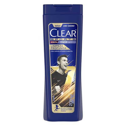 Shampoo Clear Men Anticaspa Limpeza Profunda Frasco 200ml