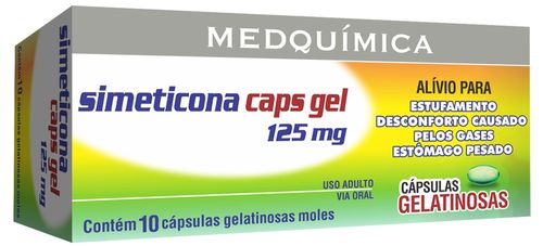 Simeticona 125mg Medquímica Caixa 10 Cápsulas Gelatinosas
