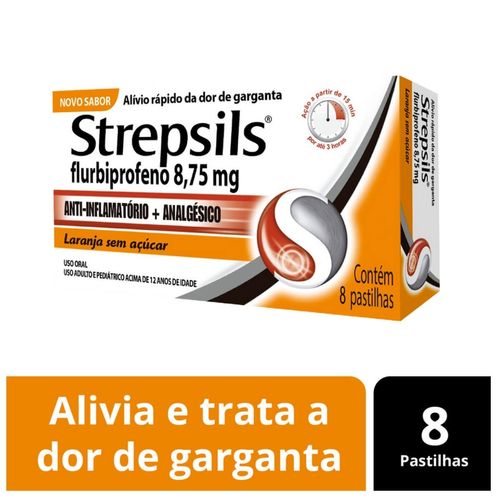 Strepsils Laranja Caixa 8 Pastilhas
