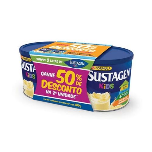 Sustagen Kids Sabor Baunilha Lata 380g 2 Unidades Desconto de 30% na segunda unidade