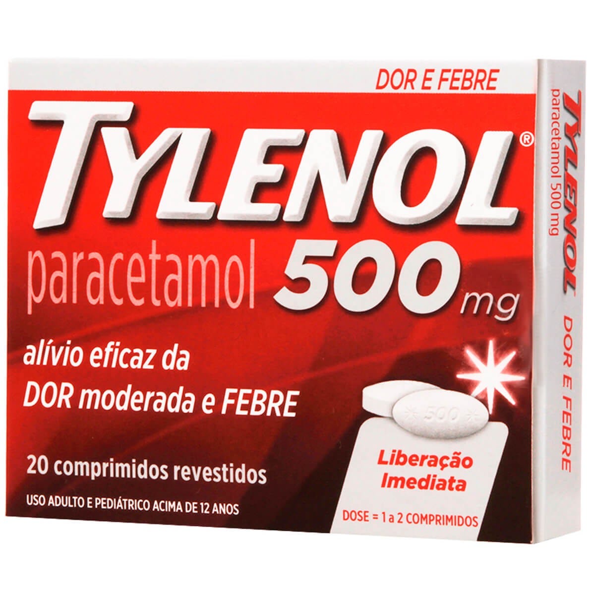 Tylenol 500mg Caixa 20 Comprimidos Revestidos - Farma Conde