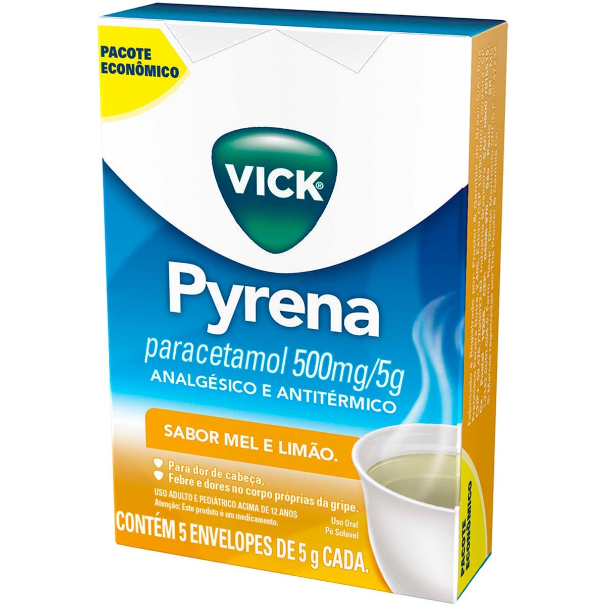 Vick Pyrena Mel e Lim o Ch 5 Envelopes 5g Farma Conde