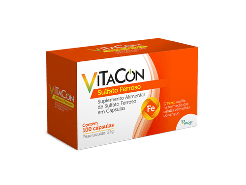 Vitacon Sulfato Ferroso 93mg 100 Cápsulas