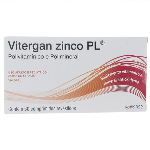 Vitergan Zinco Pl Caixa 30 Comprimidos Revestidos