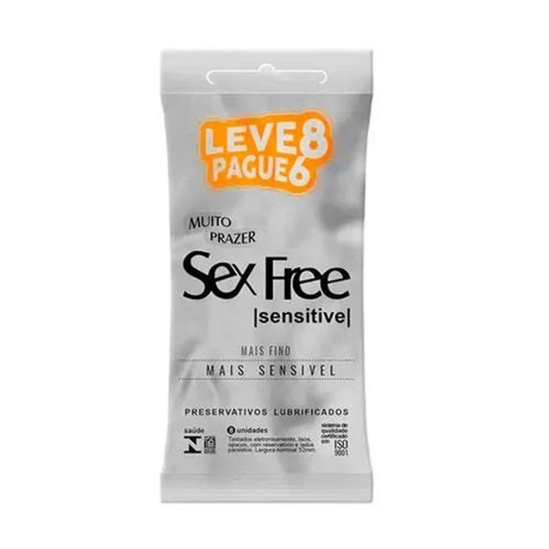 Preservativo Sex Free Sensitive Leve 8 Pague 6 Unidades Farma Conde 0403