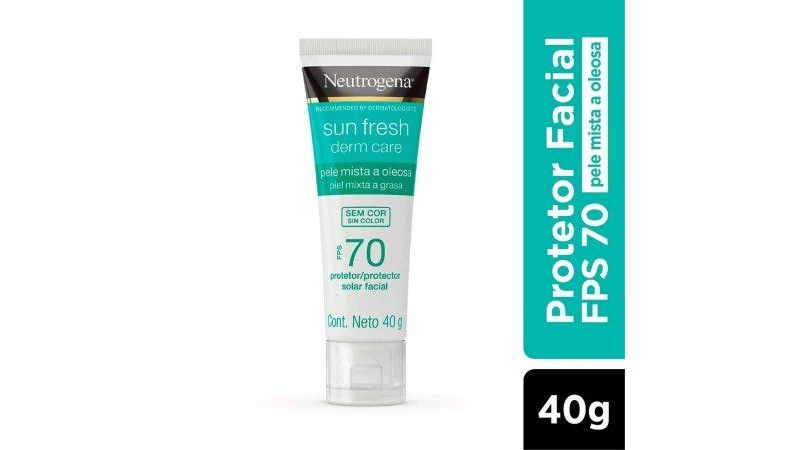 Protetor-Solar-Facial-Neutrogena-Sun-Fresh-Derm-Care-Pele-Mista-a-oleosa-sem-Cor-FPS70-40g