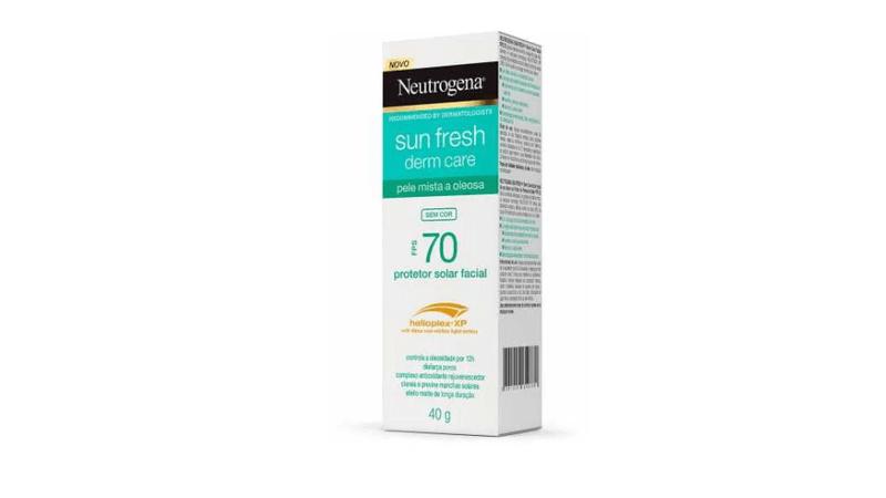Protetor-Solar-Facial-Neutrogena-Sun-Fresh-Derm-Care-Pele-Mista-a-oleosa-sem-Cor-FPS70-40g