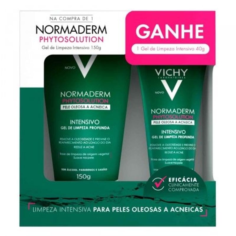Kit-Vichy-Normaderm-Phytosolution-Gel-de-Limpeza-Profunda-Pele-Oleosa-ou-Acneica-150g---40g