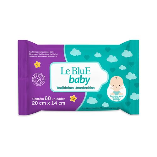Toalhinhas Umedecidas Le Blue Baby 60 Unidades