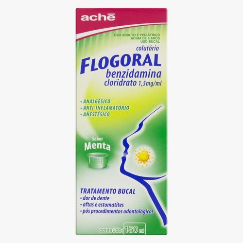 Flogoral Colutório Menta Tratamento Bucal Frasco 150ml