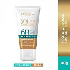 Protetor Solar LOréal Solar Expertise Facial FPS60 Antioleosidade Cor Média 40g