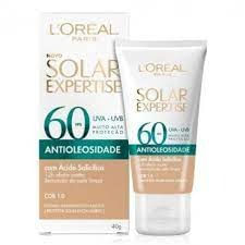 Protetor Solar LOréal Solar Expertise Facial FPS60 Antioleosidade Cor Clara 40g