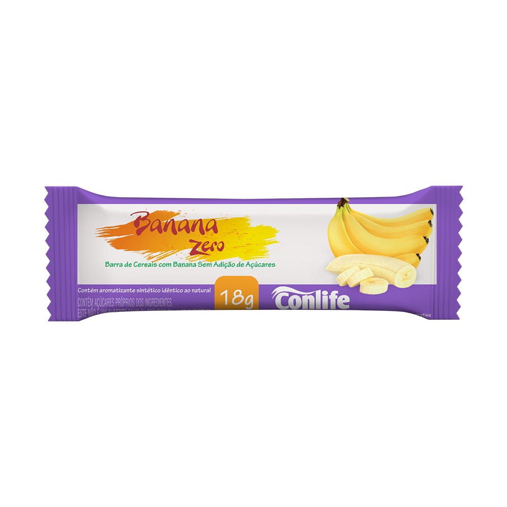 Barra de Cereais Conlife Banana Zero 18g