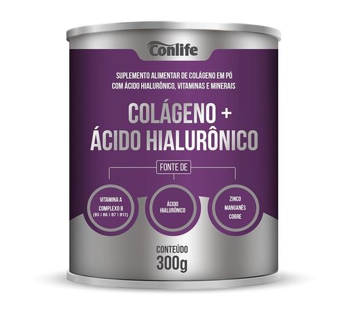 Colágeno Conlife Com Ácido Hialurônico Pote 300g