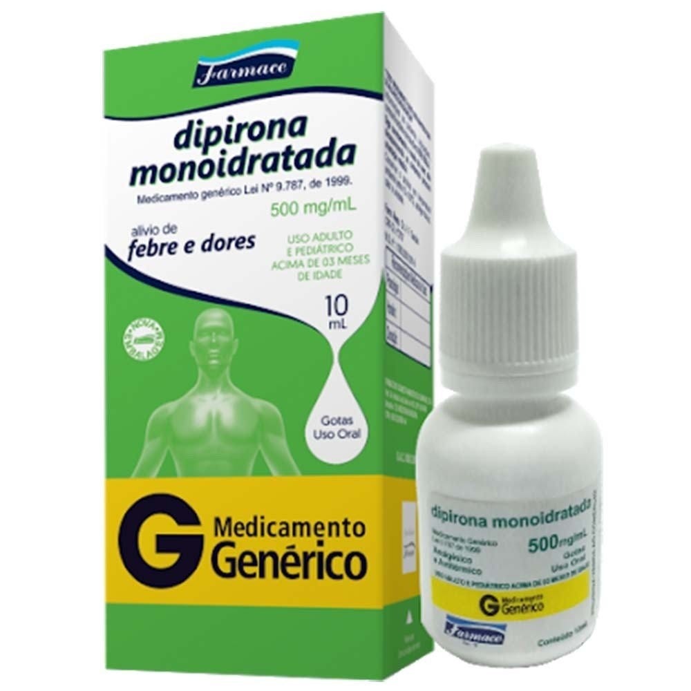 Dipirona 500mgml Farmace Genérico Gotas Frasco 10ml Farma Conde 5525