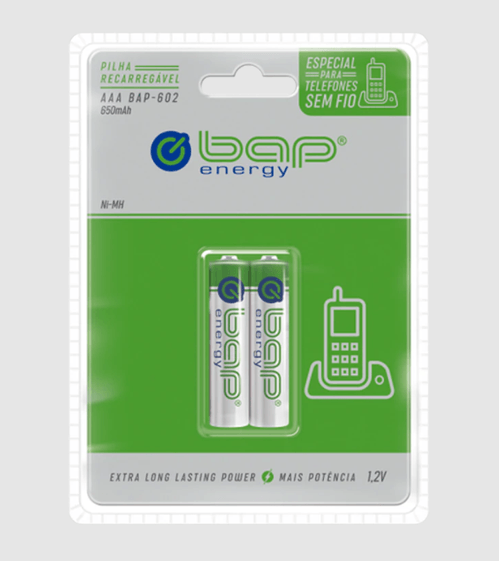 Pilha Bap Energy Recarregavel AAA 2 Unidades