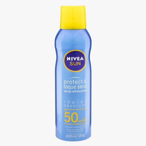 Protetor Solar Nivea Sun FPS50 Protec Toque Seco Spray Aerossol Frasco 200ml