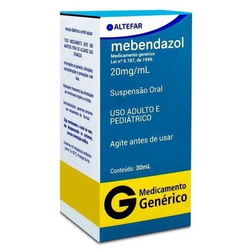 Mebendazol 20mg/ml Belfar Genérico Suspensão Oral Frasco 30ml