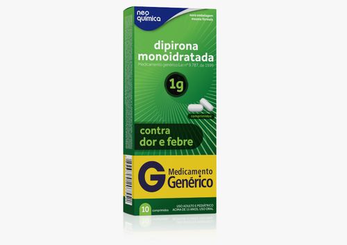 Dipirona Sódica 1g Neo Química Genérico Caixa 10 Comprimidos
