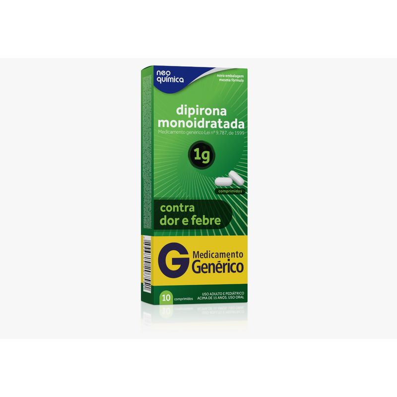 Dipirona Sódica 1g Neo Química Genérico Caixa 10 Comprimidos