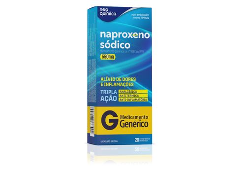 Naproxeno 550mg Neo Química Genérico Caixa 20 Comprimidos Revestidos