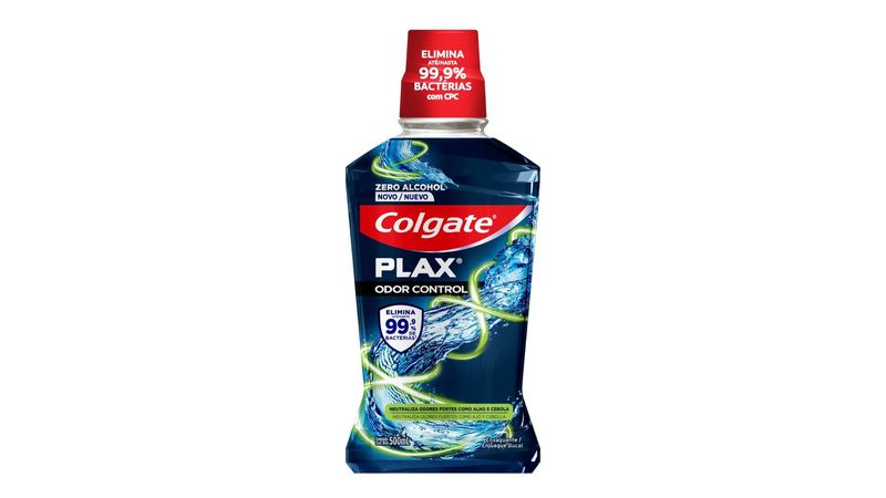Enxaguatório Bucal Colgate Plax Odor Control Sem Álcool 500ml