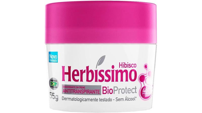 Desodorante Herbíssimo Creme Bio Protect Hibisco Pote 55g