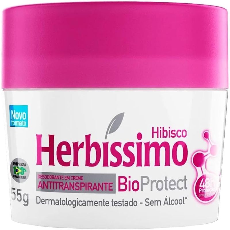 Desodorante Herbíssimo Creme Bio Protect Hibisco Pote 55g