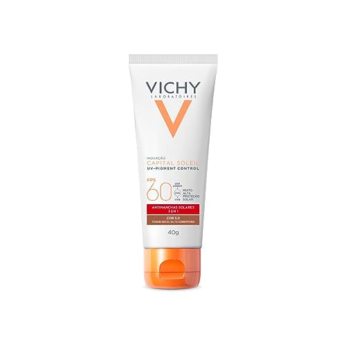 Vichy Protetor Solar Rosto FPS60 Capital Soleil UV Pigment Control Cor 5.0 40g
